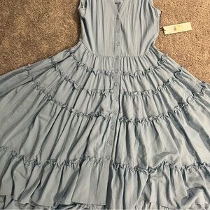 Calvin Klein NWT high Lo Button Up Cottage Romantic Summer Coastal Vacation Sz 4